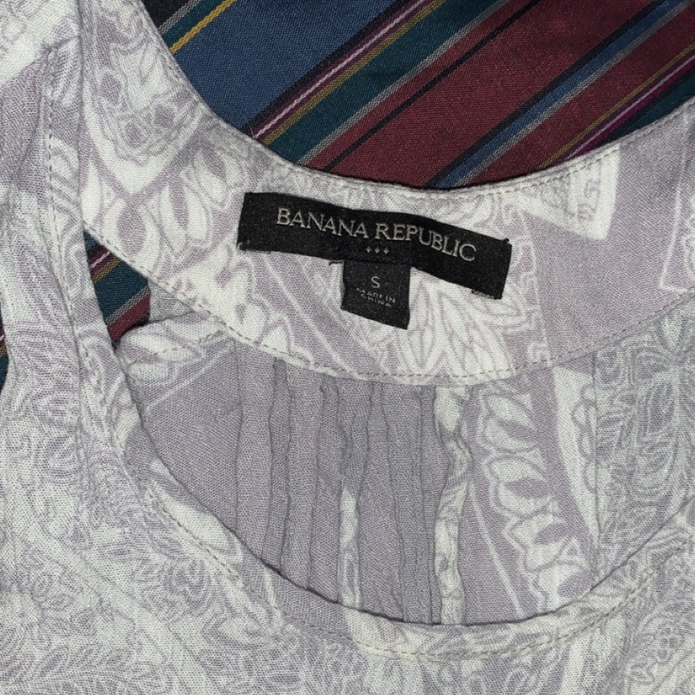 Floral Pattern Purple Banana Republic Top